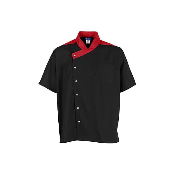 Allpoints Kng M Uptown Chef Coat Lw Black/Red 2779BKRDM - main